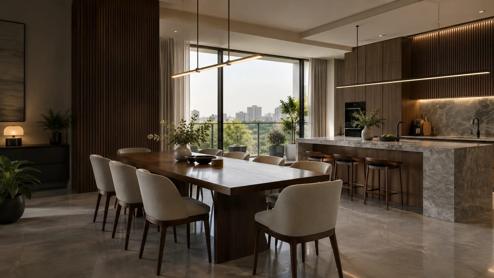 Contemporary dining and kitchen interior by O+N Design Studio
